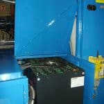 Battery changing system for lifting cranes